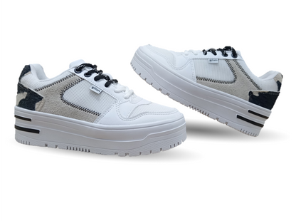 Tenis Urbano de moda Gosh 3404 Blanco/Manta para mujer