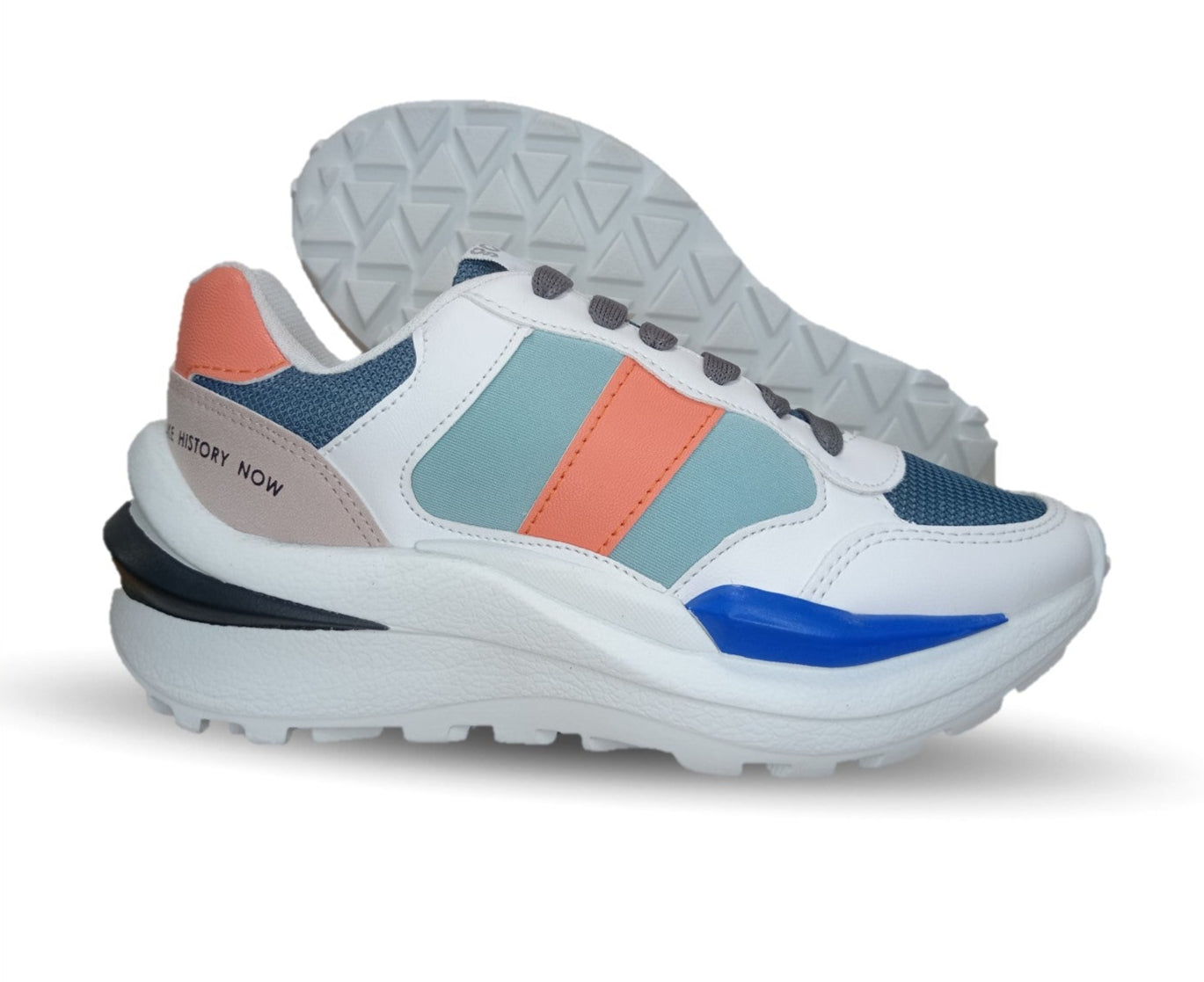 Tenis Urbano de moda Gosh 38 Blanco/Azul/Naranja para mujer