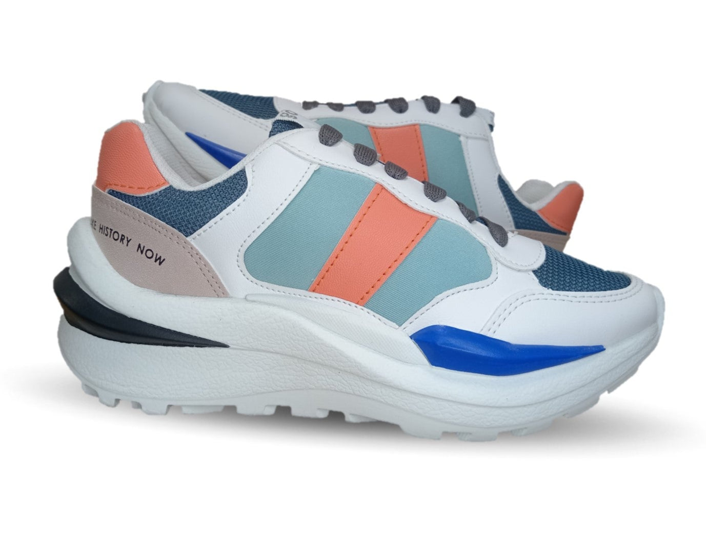 Tenis Urbano de moda Gosh 38 Blanco/Azul/Naranja para mujer