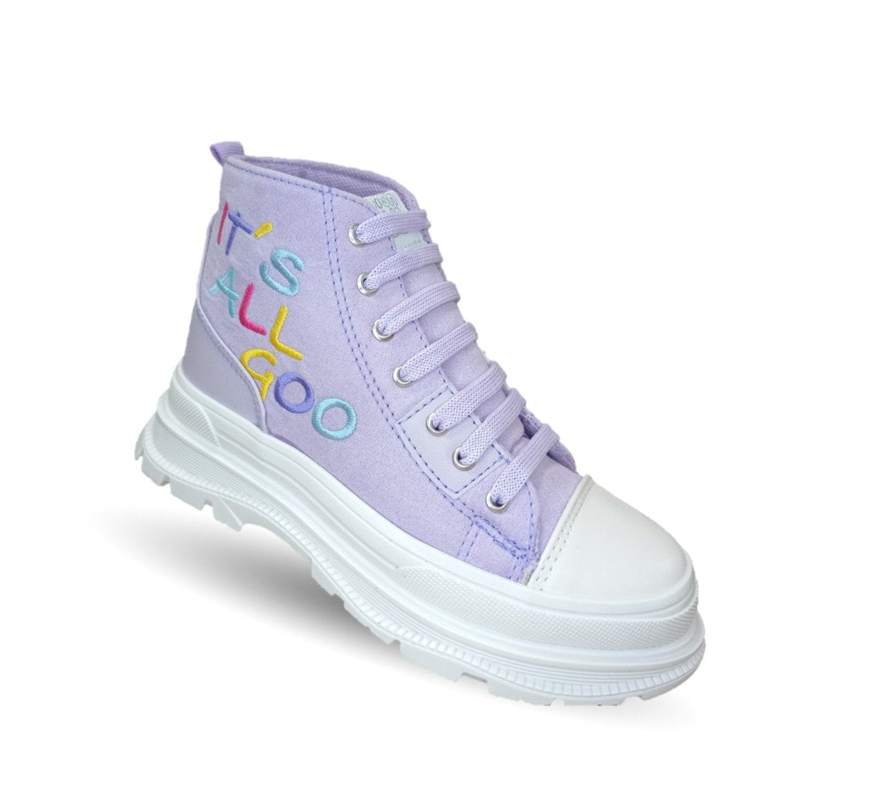 Tenis Urbano de moda tipo Bota con agujetas Gosh 4102 Lila para niña