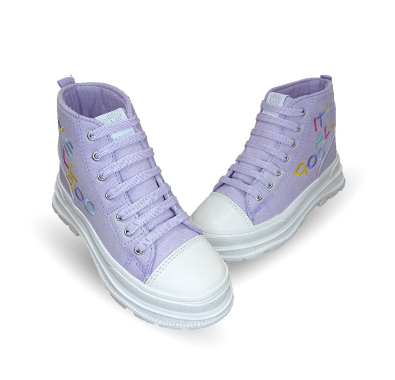 Tenis Urbano de moda tipo Bota con agujetas Gosh 4102 Lila para niña