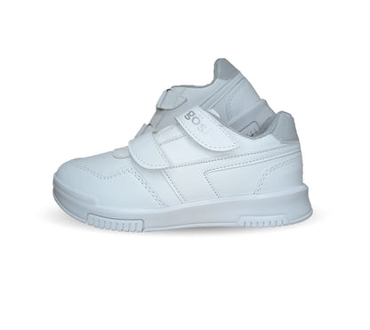 Tenis Escolar y Urbano con contactel Gosh 6502 Blanco/Blanco Unisex para niño y niña