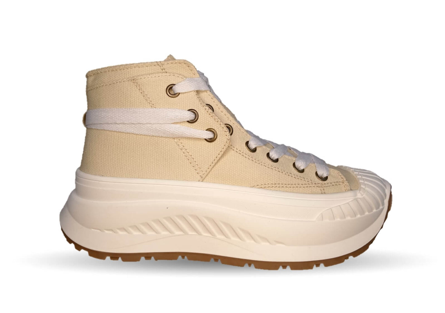Tenis Urbano de moda tipo Bota Gosh 905 Beige/Blanco para mujer