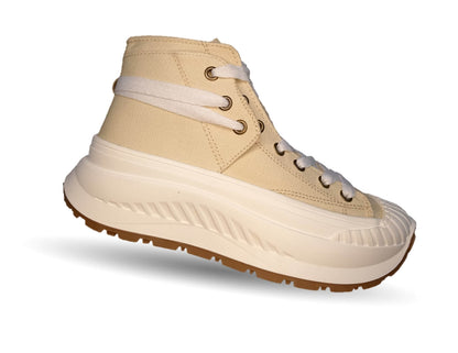 Tenis Urbano de moda tipo Bota Gosh 905 Beige/Blanco para mujer