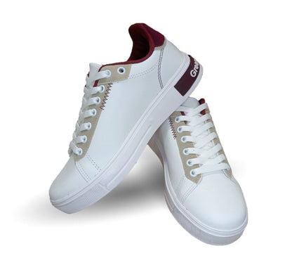 Tenis Urbano de moda Gosh 9150 Blanco/Vino/Camel para hombre