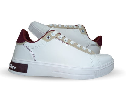Tenis Urbano de moda Gosh 9150 Blanco/Vino/Camel para hombre