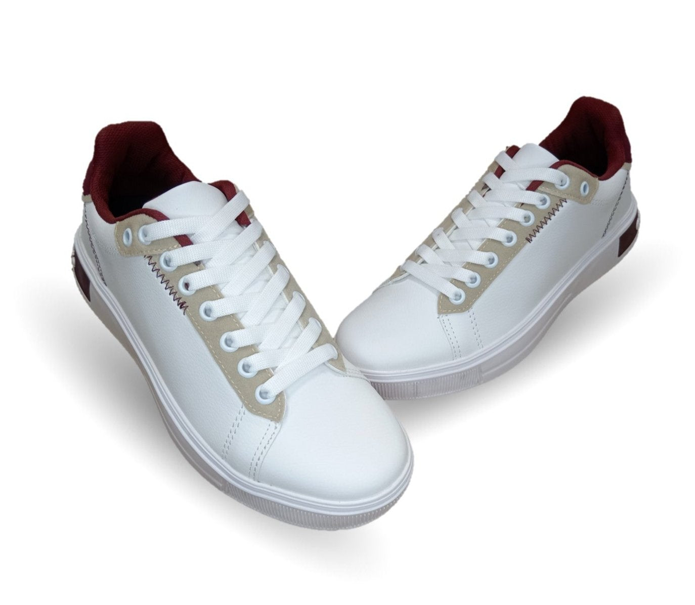 Tenis Urbano de moda Gosh 9150 Blanco/Vino/Camel para hombre