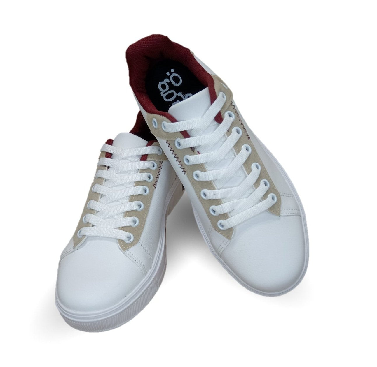 Tenis Urbano de moda Gosh 9150 Blanco/Vino/Camel para hombre