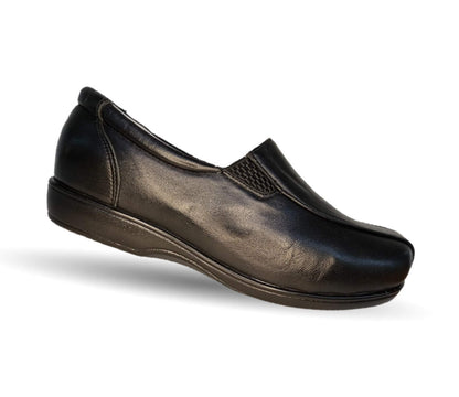 Zapato de Confort para pie diabético de piel de cabra Guadalupe 319 Negro para mujer
