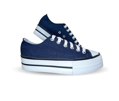 Tenis Urbano con plataforma baja H Gros 2022 Azul Marino para mujer