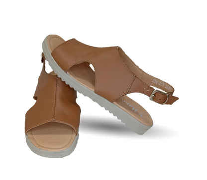 Sandalia de piel Hannia 1013 Miel para mujer