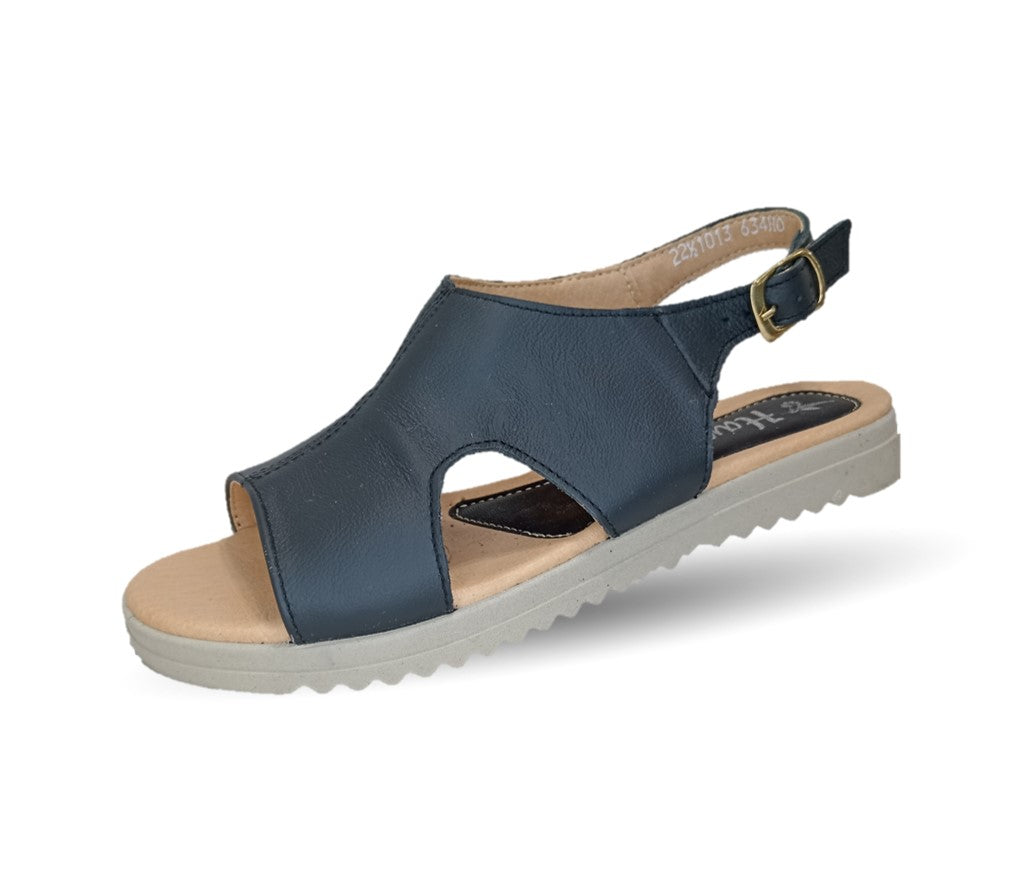 Sandalia de piel Hannia 1013 Negro para mujer