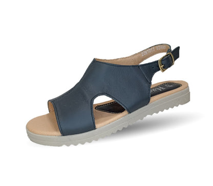 Sandalia de piel Hannia 1013 Negro para mujer