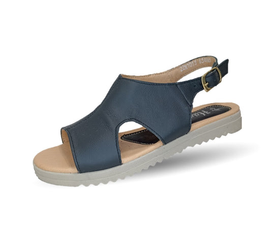 Sandalia de piel Hannia 1013 Negro para mujer