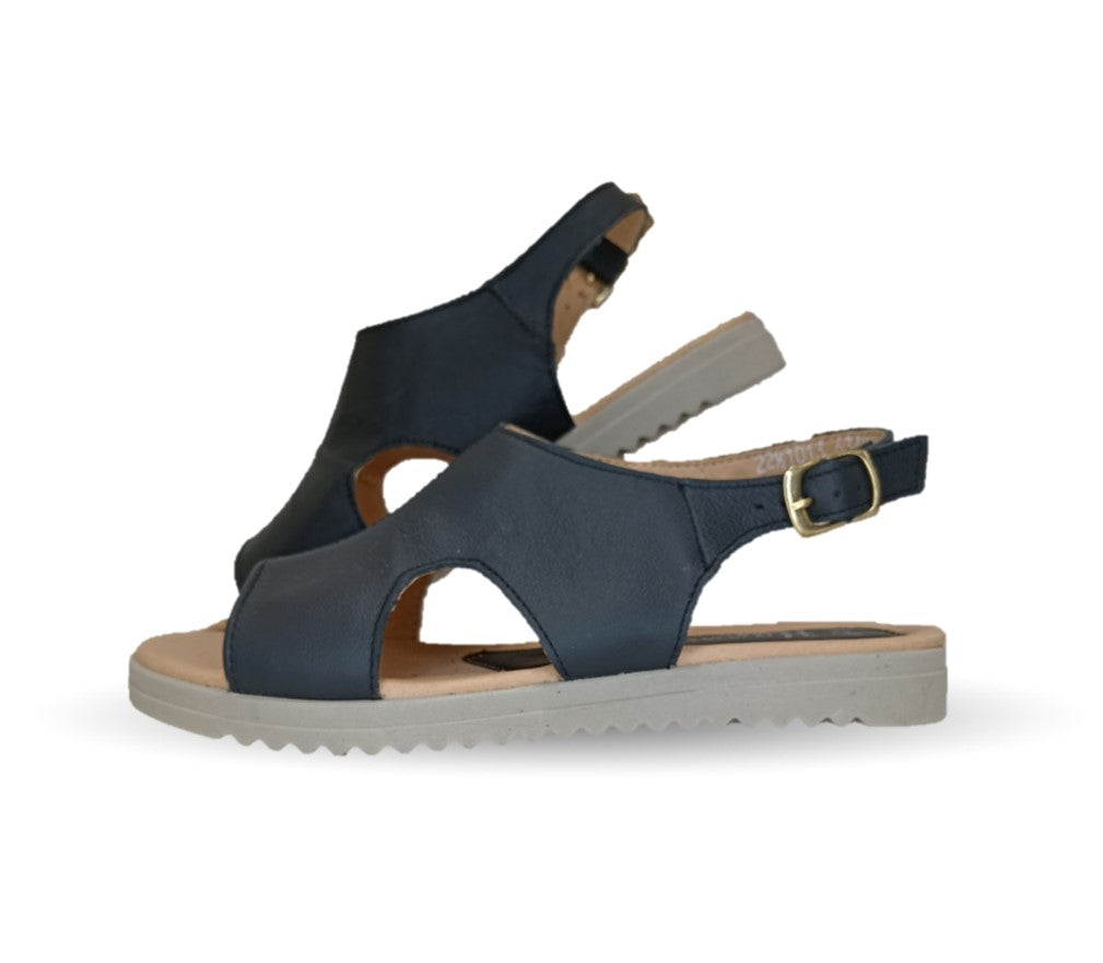 Sandalia de piel Hannia 1013 Negro para mujer