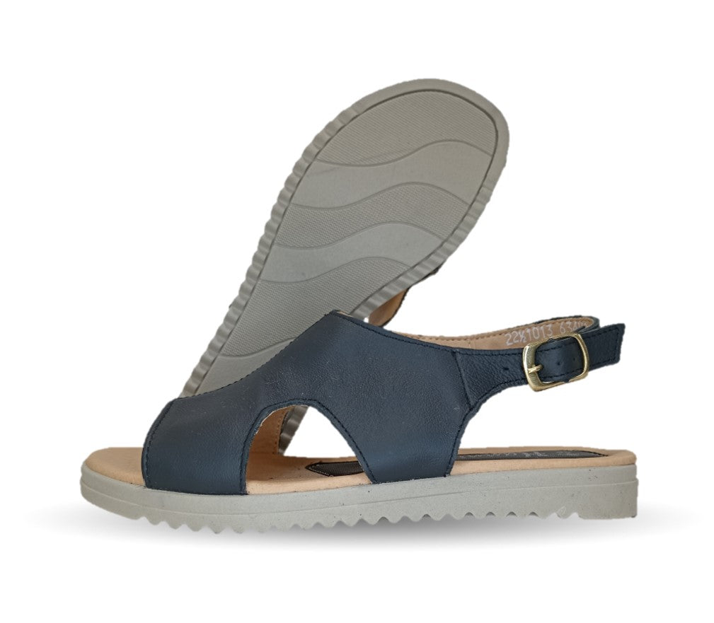 Sandalia de piel Hannia 1013 Negro para mujer