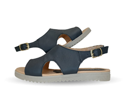 Sandalia de piel Hannia 1013 Negro para mujer
