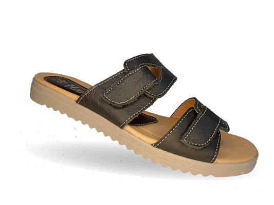 Sandalia de piel Hannia 1014 Negro para mujer
