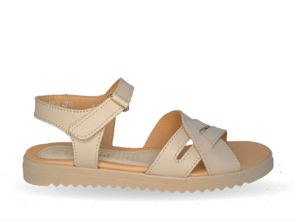 Sandalia de piel Hannia 1052 Beige para mujer