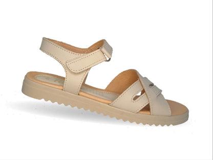 Sandalia de piel Hannia 1052 Beige para mujer