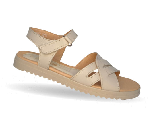 Sandalia de piel Hannia 1052 Beige para mujer