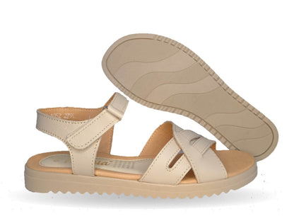 Sandalia de piel Hannia 1052 Beige para mujer