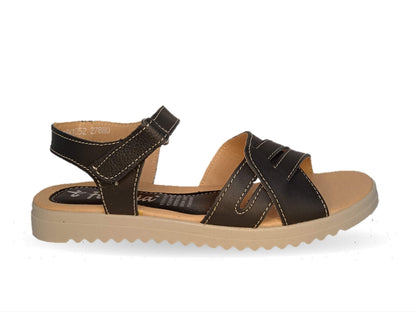 Sandalia de piel Hannia 1052 Negro para mujer