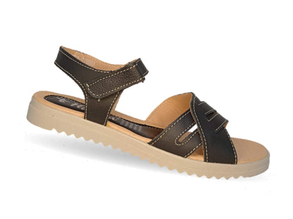 Sandalia de piel Hannia 1052 Negro para mujer