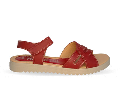 Sandalia de piel Hannia 1052 Rojo para mujer