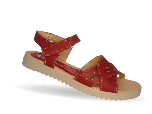 Sandalia de piel Hannia 1052 Rojo para mujer