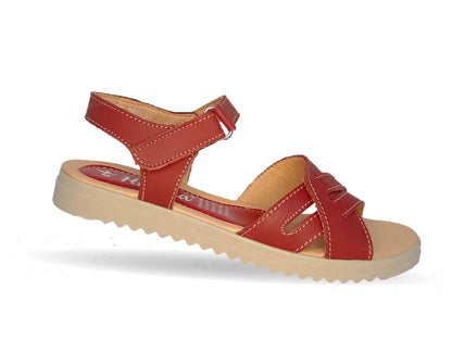 Sandalia de piel Hannia 1052 Rojo para mujer