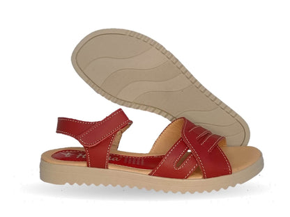 Sandalia de piel Hannia 1052 Rojo para mujer