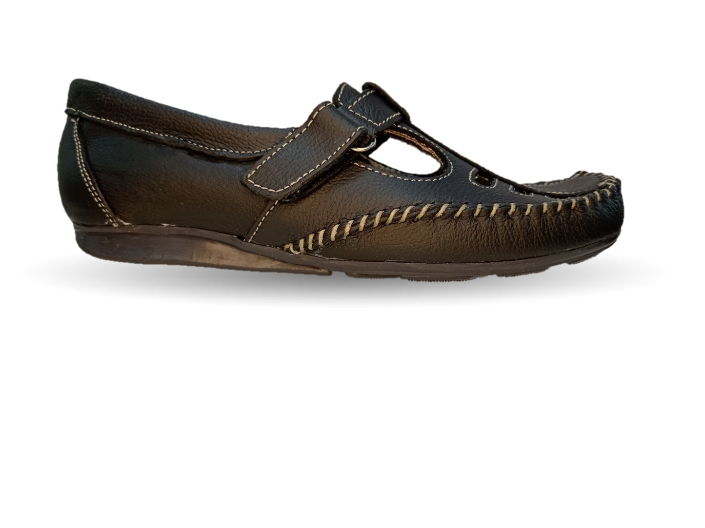Zapato de Confort y Casual abierto de piel Hannia 1100 Negro para mujer