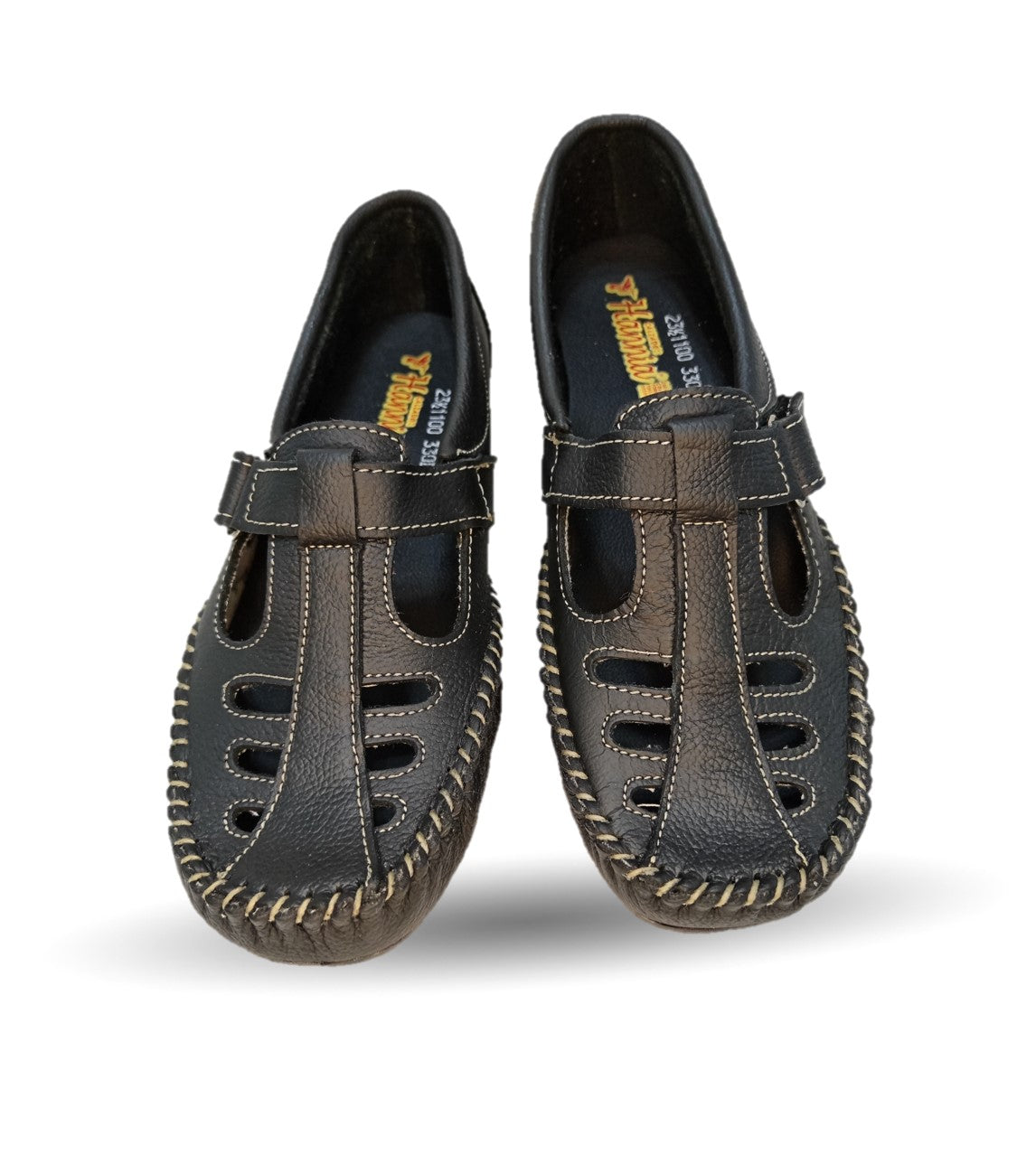 Zapato de Confort y Casual abierto de piel Hannia 1100 Negro para mujer
