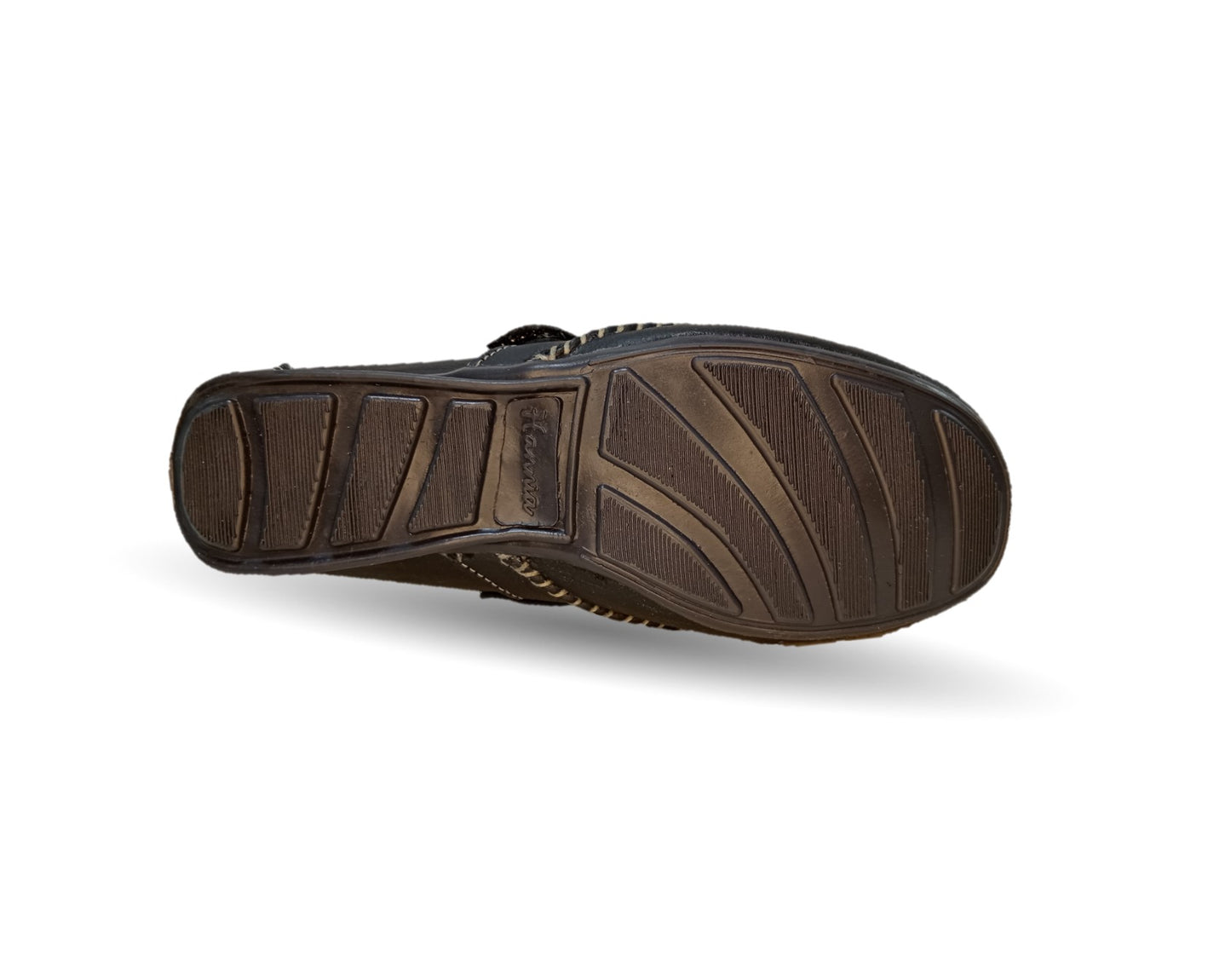 Zapato de Confort y Casual abierto de piel Hannia 1100 Negro para mujer