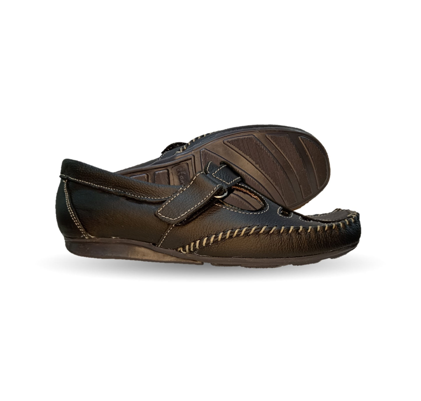 Zapato de Confort y Casual abierto de piel Hannia 1100 Negro para mujer