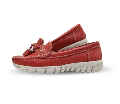 Zapato Casual de piel Hannia 1221 Rojo para mujer