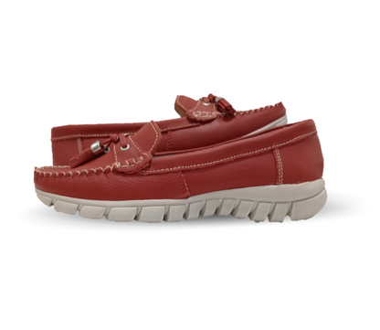 Zapato Casual de piel Hannia 1221 Rojo para mujer