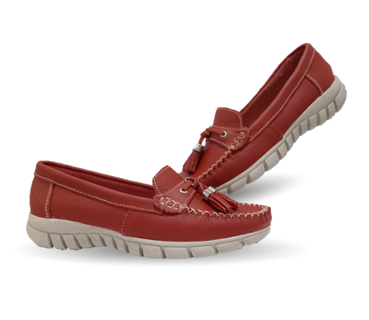 Zapato Casual de piel Hannia 1221 Rojo para mujer