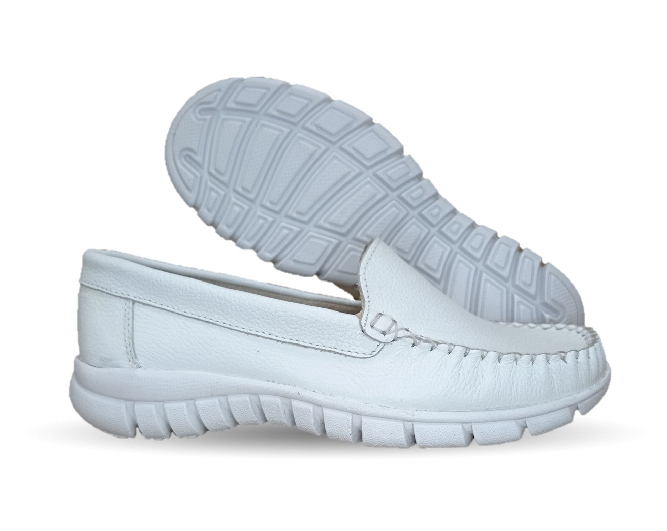 Zapato Casual de piel Hannia 1350 Blanco para mujer