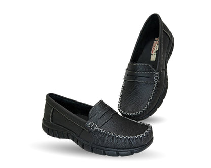 Zapato Casual de piel Hannia 1370 Negro para mujer