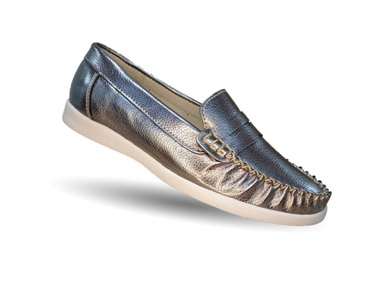 Zapato de Confort y Casual de piel Hannia 220 Inox para mujer