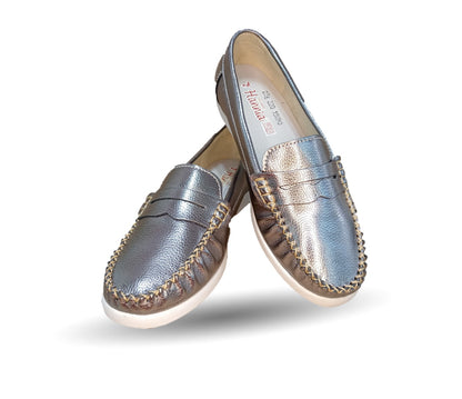 Zapato de Confort y Casual de piel Hannia 220 Inox para mujer
