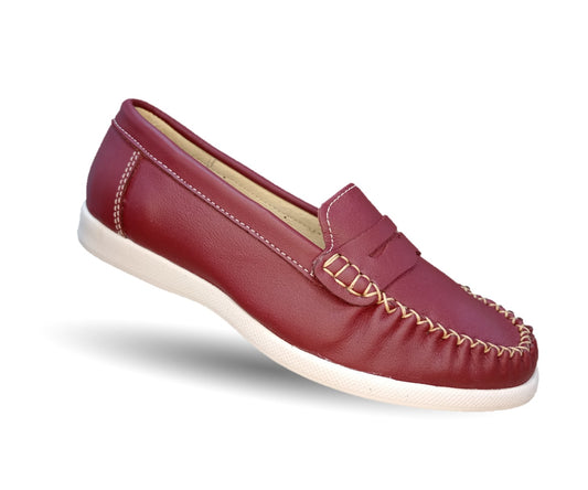 Zapato de Confort y Casual de piel Hannia 220 Vino para mujer