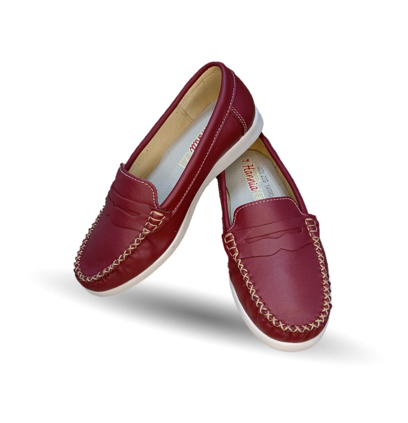 Zapato de Confort y Casual de piel Hannia 220 Vino para mujer