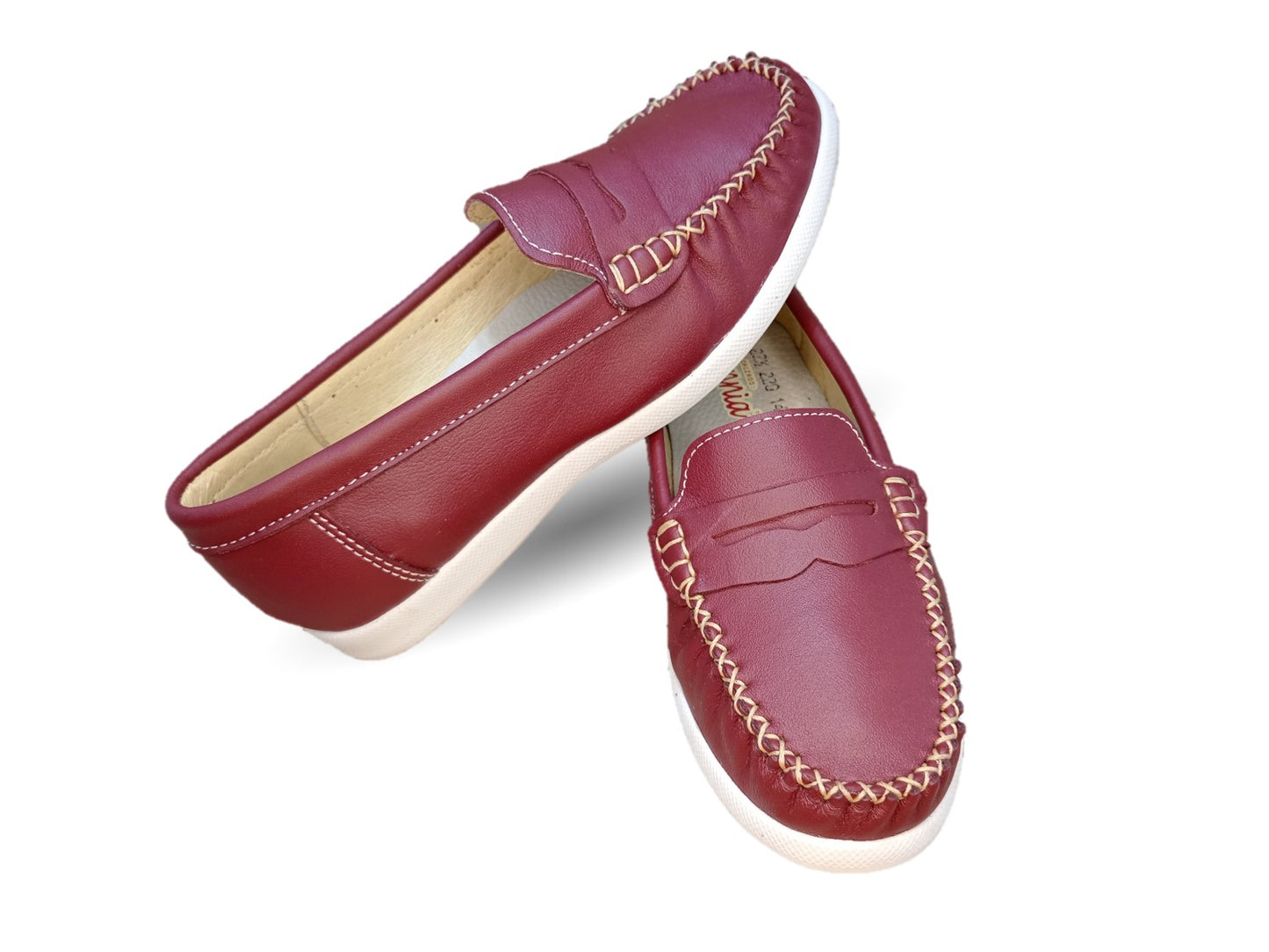 Zapato de Confort y Casual de piel Hannia 220 Vino para mujer