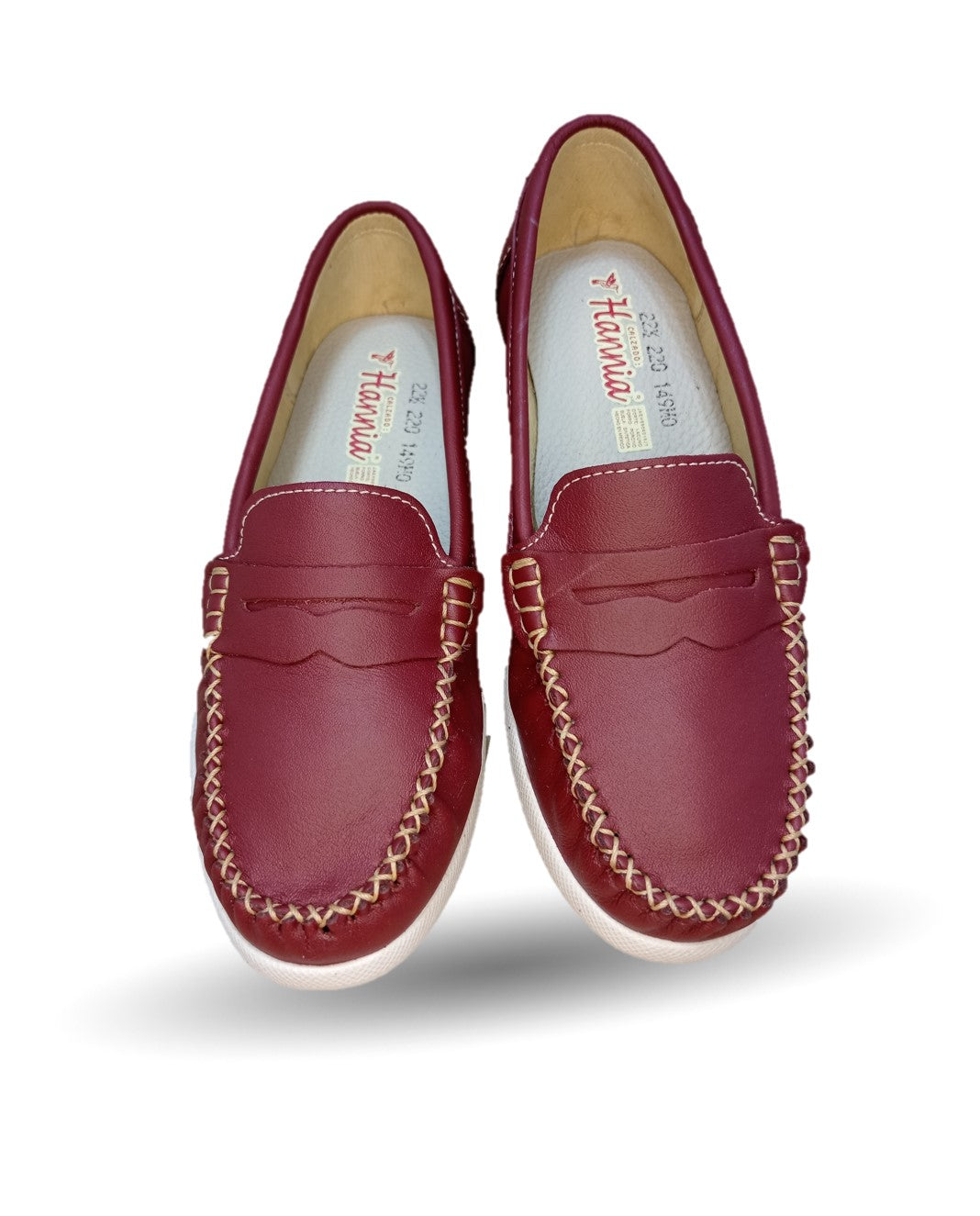 Zapato de Confort y Casual de piel Hannia 220 Vino para mujer