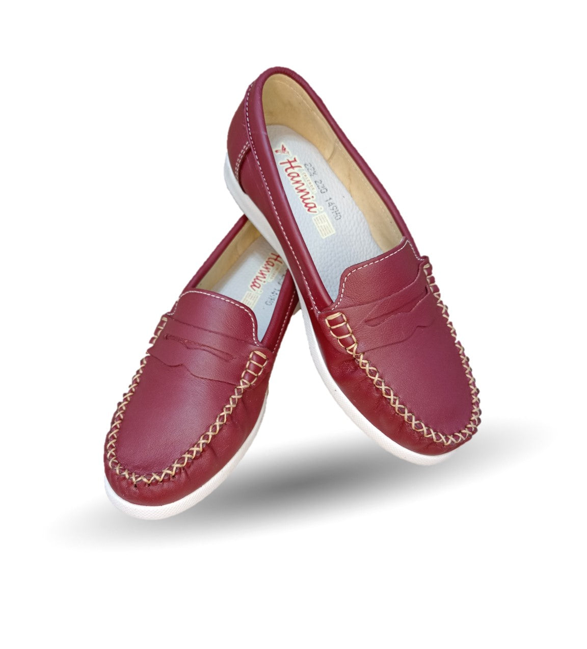 Zapato de Confort y Casual de piel Hannia 220 Vino para mujer