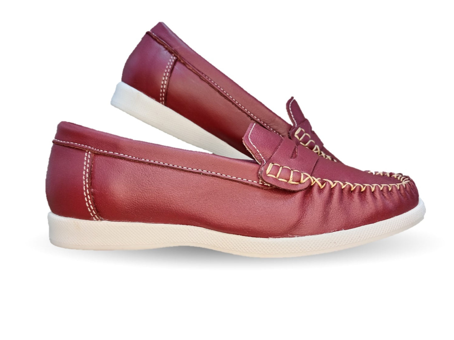 Zapato de Confort y Casual de piel Hannia 220 Vino para mujer