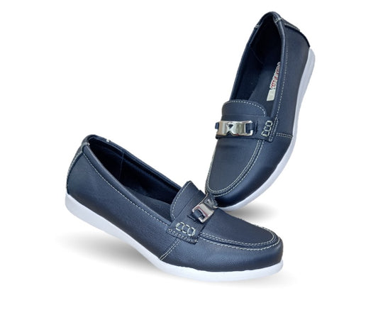 Zapato Mocasín de piel con herraje Hannia 235 Negro para mujer